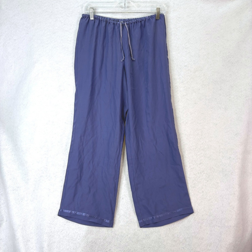 Gap Body 100% Silk Wide Leg Pajama Pants Periwinkle Women M Vintage Y2K Luxury